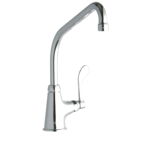 Elkay Single Hole with Single Control Faucet with 10" High Arc Spout 4" Wristblade Handle Chrome