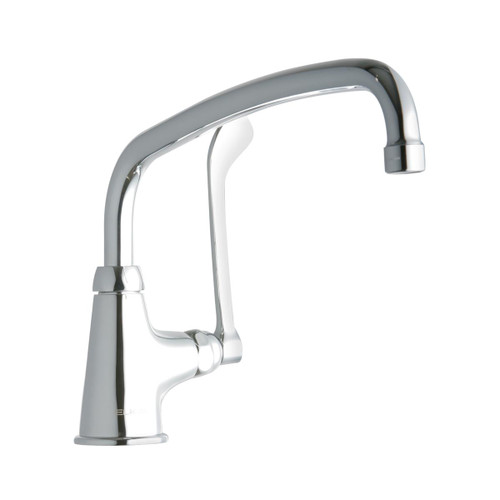 Elkay Single Hole with Single Control Faucet with 12" Arc Tube Spout 6" Wristblade Handle Chrome