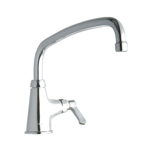 Elkay Single Hole with Single Control Faucet with 14" Arc Tube Spout 2" Lever Handles Chrome