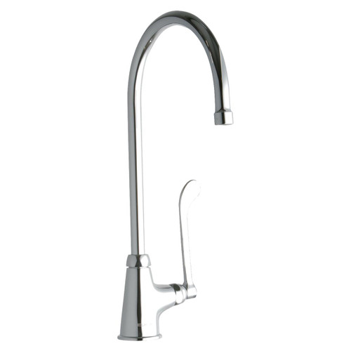 Elkay Single Hole with Single Control Faucet with 8" Gooseneck Spout 6" Wristblade Handle Chrome