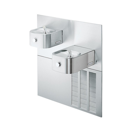 Elkay Soft Sides Bi-level ADA Fountain with Mounting Frame Filtered Refrigerated Stainless