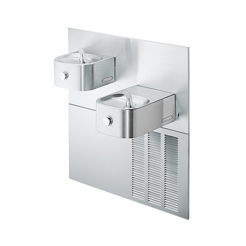 Elkay Soft Sides Bi-level ADA Fountain with Mounting Frame Non-filtered Refrigerated Stainless