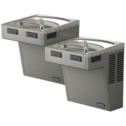 Elkay Wall Mount Mechanical Activation Bi-level ADA Cooler Non-filtered Refrigerated Stainless