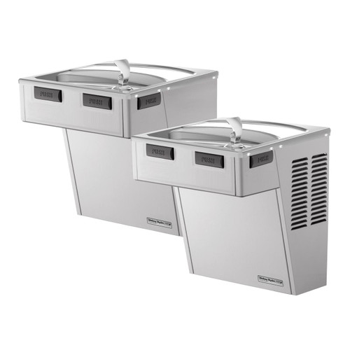Elkay Halsey Taylor Wall Mount Bi-Level ADA Cooler Non-Filtered Non-Refrigerated Stainless