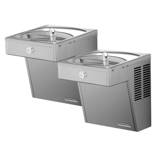 Elkay Halsey Taylor Wall Mount Vandal-Resistant Bi-Level ADA Cooler Non-Filtered Refrigerated Stainless