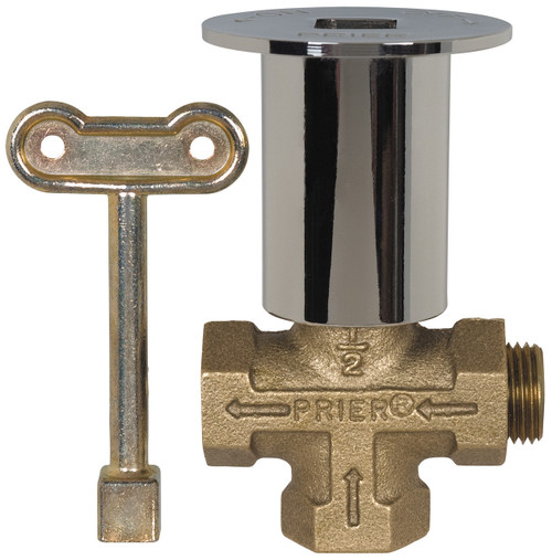 Prier PRIER 3-Way Gas Log Lighter Valve with Chrome Plated Escutcheon