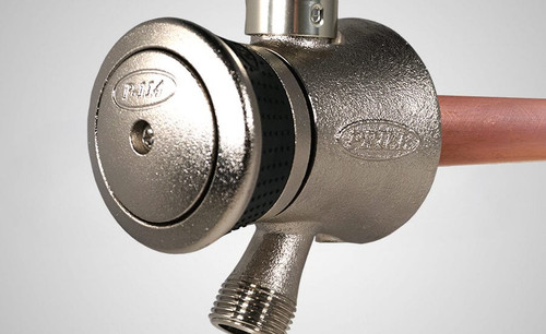 Prier P-114X 12" Cold only TrueTemp Style Hydrant, Satin Nickel; 1/2" Crimp Pex