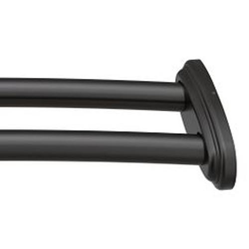 Moen DN2141BL Matte Black Adjustable Curved Shower Rod
