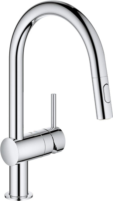 Grohe 31378003 Minta Single-Handle Pull-Down Kitchen Faucet Dual Spray 1.75 GPM In Starlight Chrome Finish