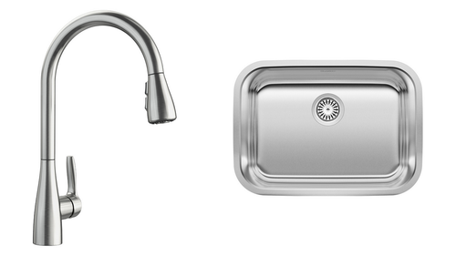 BUNDLE: Blanco Atura Kitchen Faucet with Blanco 25" Stellar Stainless Kitchen Sink