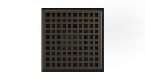 Infinity Drain LQD5-2I ORB 5" x 5" LQD 5 Squares Pattern Complete Kit in Oil Rubbed Bronze with Cast Iron Drain Body