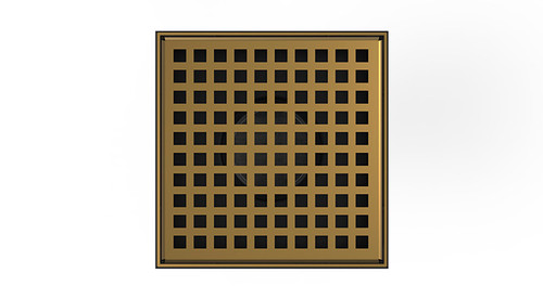 Infinity Drain LQD5-2I SB 5" x 5" LQD 5 Squares Pattern Complete Kit in Satin Bronze with Cast Iron Drain Body