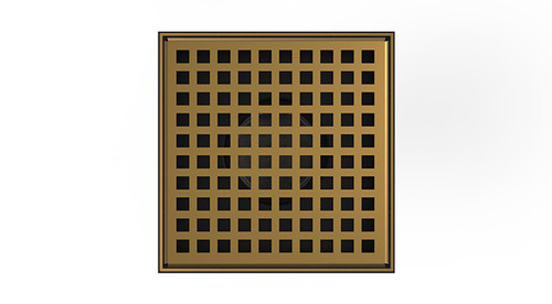 Infinity Drain LQD5-2P SB 5" x 5" LQD 5 Squares Pattern Complete Kit in Satin Bronze with PVC Drain Body