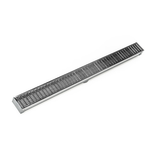 Infinity Drain SAG 6596 PS 96" S-PVC Series Complete Kit with 2 1/2" Wedge Wire Grate in Polished Stainless Finish