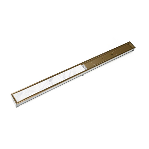 Infinity Drain STIF 6596 SB 96" S-PVC Series Complete Kit with Tile Insert Frame in Satin Bronze Finish