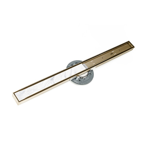 Infinity Drain STIF AS 9980-A SB 80" S-Stainless Steel Series High Flow Complete Kit with Tile Insert Frame in Satin Bronze with ABS Drain Body