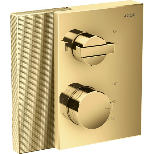 AXOR 46751991 Edge Thermostatic Trim with Volume Control - Diamond Cut in Polished Gold Optic