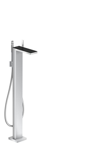 AXOR 47440601 MyEdition Freestanding Tub Filler Trim with 1.75 GPM Handshower in Chrome / Black Glass