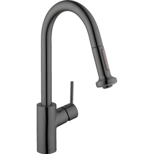 Hansgrohe 14877341 Talis S2 High Arc Kitchen Faucet, 2-Spray Pull-Down, 1.75 GPM in Brushed Black Chrome