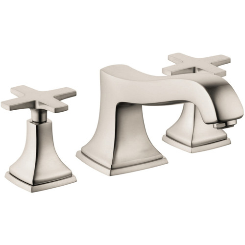 Hansgrohe 31430821 Metropol Classic 3-Hole Roman Tub Set Trim with Cross Handles in Brushed Nickel