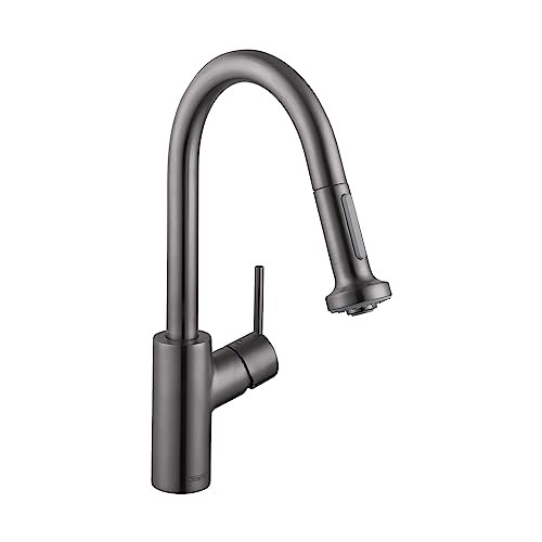 Hansgrohe 04286340 Talis S2 Prep Kitchen Faucet, 2-Spray Pull-Down, 1.75 GPM in Brushed Black Chrome
