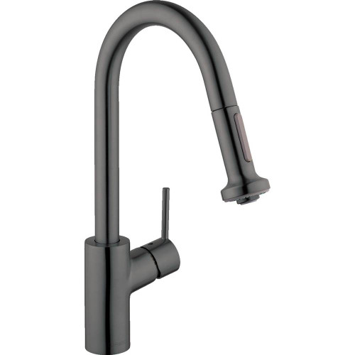 Hansgrohe 4310341 Talis S2 High Arc Kitchen Faucet, 2-Spray Pull-Down, 1.5 GPM in Brushed Black Chrome