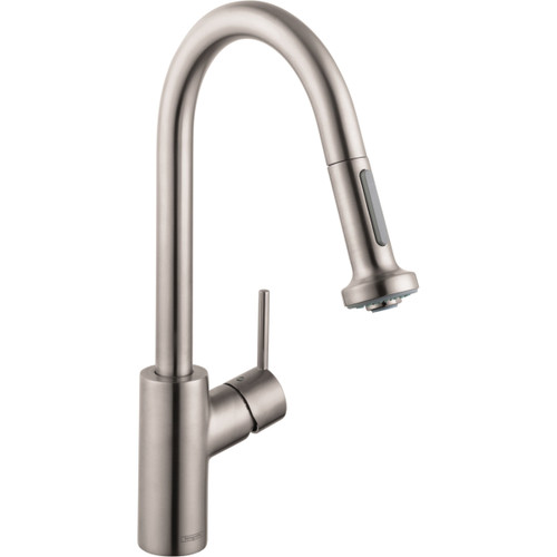 Hansgrohe 4310801 Talis S2 High Arc Kitchen Faucet, 2-Spray Pull-Down, 1.5 GPM in Steel Optic