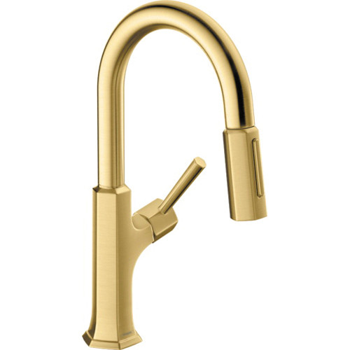 Hansgrohe 4853250 Locarno Prep Kitchen Faucet, 2-Spray Pull-Down, 1.75 GPM in Brushed Gold Optic