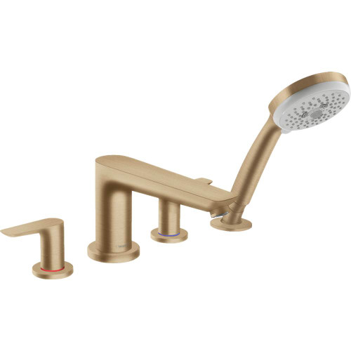 Hansgrohe 71744141 Talis E 4-Hole Roman Tub Set Trim with 1.8 GPM Handshower in Brushed Bronze