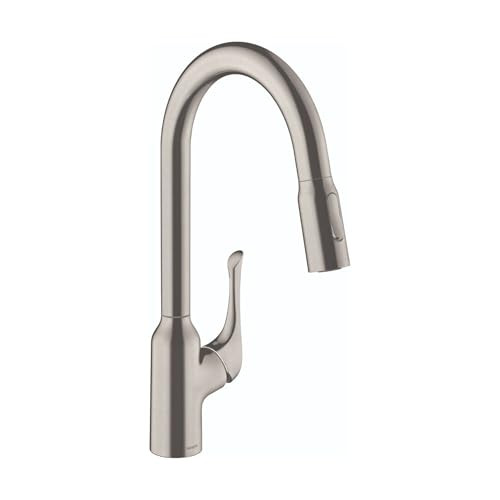 Hansgrohe 71843801 Allegro N High Arc Kitchen Faucet, 2-Spray Pull-Down, 1.75 GPM in Steel Optic