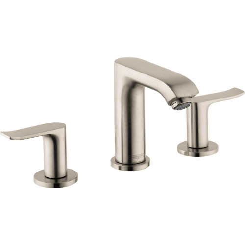 Hansgrohe 31124821 Metris Widespread Faucet 100 with Pop-Up Drain, 0.5 GPM in Brushed Nickel