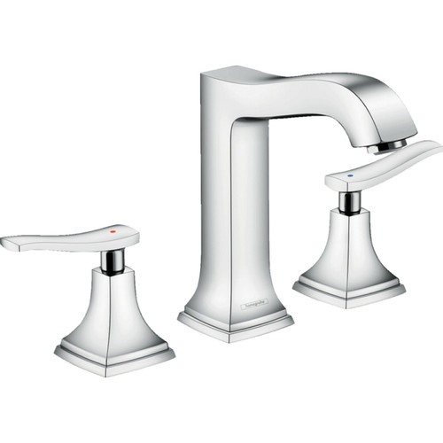 Hansgrohe 31331001 Metropol Classic Widespread Faucet 160 with Lever Handles and Pop-Up Drain, 1.2 GPM in Chrome
