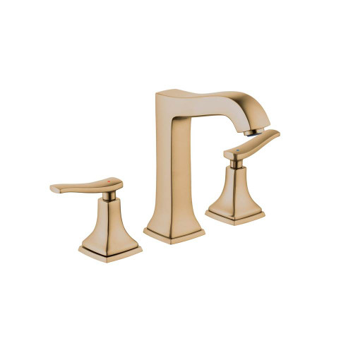 Hansgrohe 31331141 Metropol Classic Widespread Faucet 160 with Lever Handles and Pop-Up Drain, 1.2 GPM in Brushed Bronze