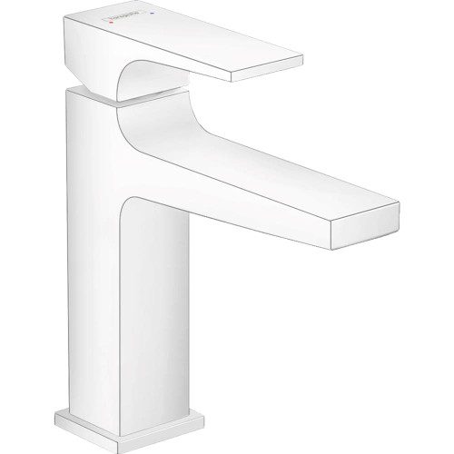 Hansgrohe 32506701 Metropol Single-Hole Faucet 110 with Lever Handle and Pop-Up Drain, 1.2 GPM in Matte White