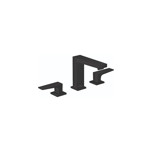 Hansgrohe 32516671 Metropol Widespread Faucet 110 with Lever Handles and Pop-Up Drain, 1.2 GPM in Matte Black