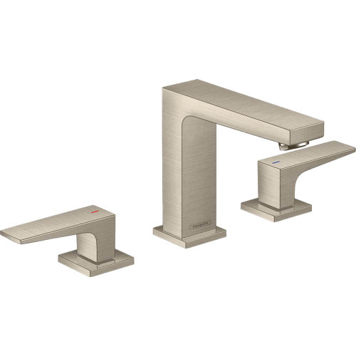 Hansgrohe 32528821 Metropol Widespread Faucet 110 with Lever Handles and Pop-Up Drain, 0.5 GPM in Brushed Nickel