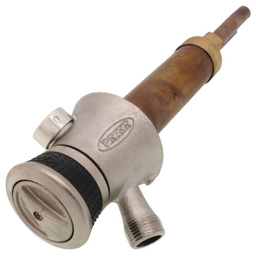 Prier P-118L 8" Single Handle Hot & Cold Mixing Hydrant, Satin Nickel; 1/2" Plain Copper Ends