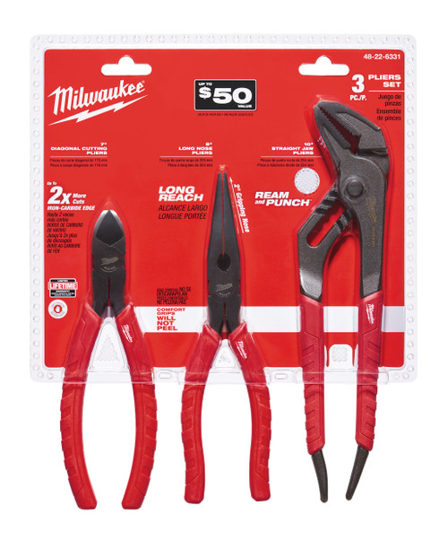 Milwaukee 48-22-6331 Steel Alloy Pliers Set 3pk