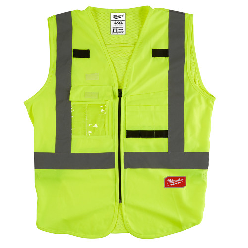 Milwaukee 48-73-5022 Polyester Safety Vest High Visibility Yellow L/XL