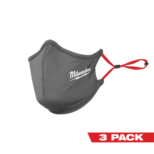 Milwaukee 48-73-4231 3 PACK Milwaukee 2-Layer Performance Face Mask �One Size (Grey)