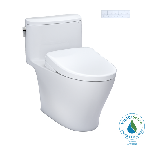 TOTO MW6424726CUFG#01 WASHLET+ Nexus 1G One-Piece Elongated 1.0 GPF Toilet with S7 Contemporary Bidet Seat in Cotton White