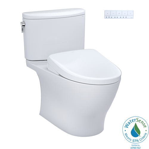 TOTO MW4424726CUFG#01 WASHLET+ Nexus 1G Two-Piece Elongated 1.0 GPF Toilet with S7 Contemporary Bidet Seat in Cotton White