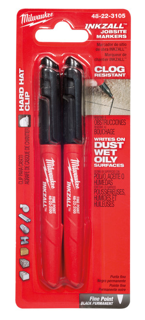 Milwaukee 48-22-3105 INKZALL Fine Point Black Marker (2-Pack)