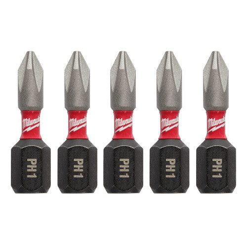Milwaukee 48-32-4661 Shockwave Impact Phillips #1 Insert Bits 5PK