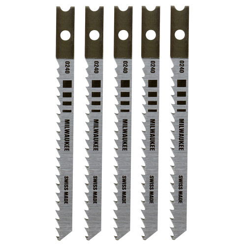 Milwaukee 48-42-0240 3-1/8 in. 8 TPI High Carbon Steel Jig Saw Blade 5PK