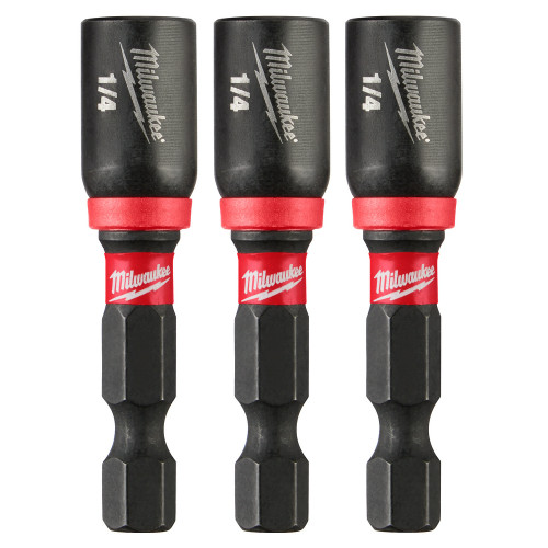 Milwaukee 49-66-4522 Shockwave Impact Duty 1/4" x 1-7/8" Magnetic Nut Driver 3PK