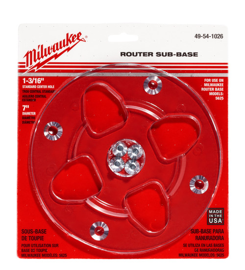 Milwaukee 49-54-1026 7 in. Diameter 1-3/16 in. Center Hole Sub-Base - Clear