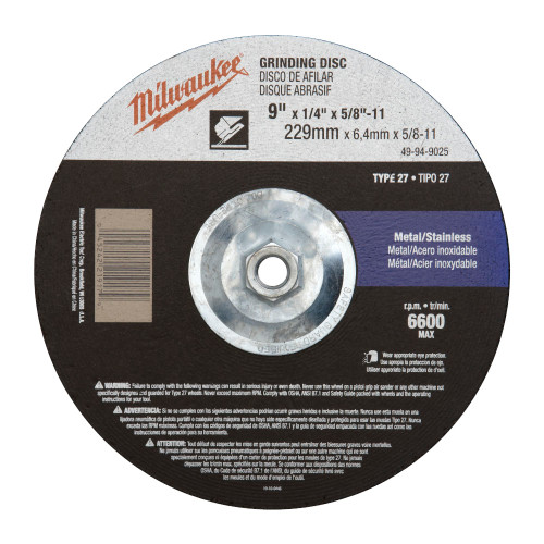 Milwaukee 49-94-9025 Grinding Disc 9 x 1/4 x 5/8 - 11 in.