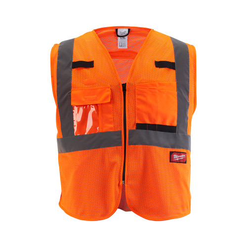 Milwaukee 48-73-5118 Class 2 High Visibility Orange Mesh Safety Vest - 4XL/5XL