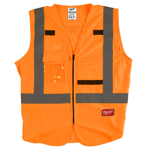 Milwaukee 48-73-5074 Class 2 High Visibility Orange Safety Vest - 4XL/5XL (CSA)